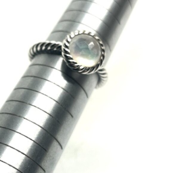 TI SENTO 925 STERLING SILVER PLATED MOTHER OF PEARL MOP RING 6.75 - Picture 13 of 14